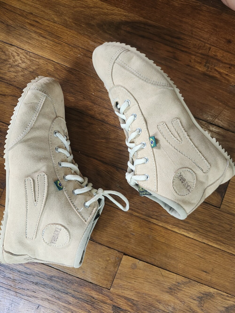 Taygra Beige Suede High Top Dance Shoes Made in Brazil Size 7.5